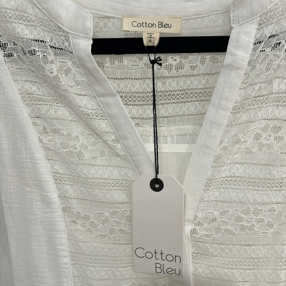 NWT. Cotton Bleu gauze white dress. Size XL. - Picture 3 of 3